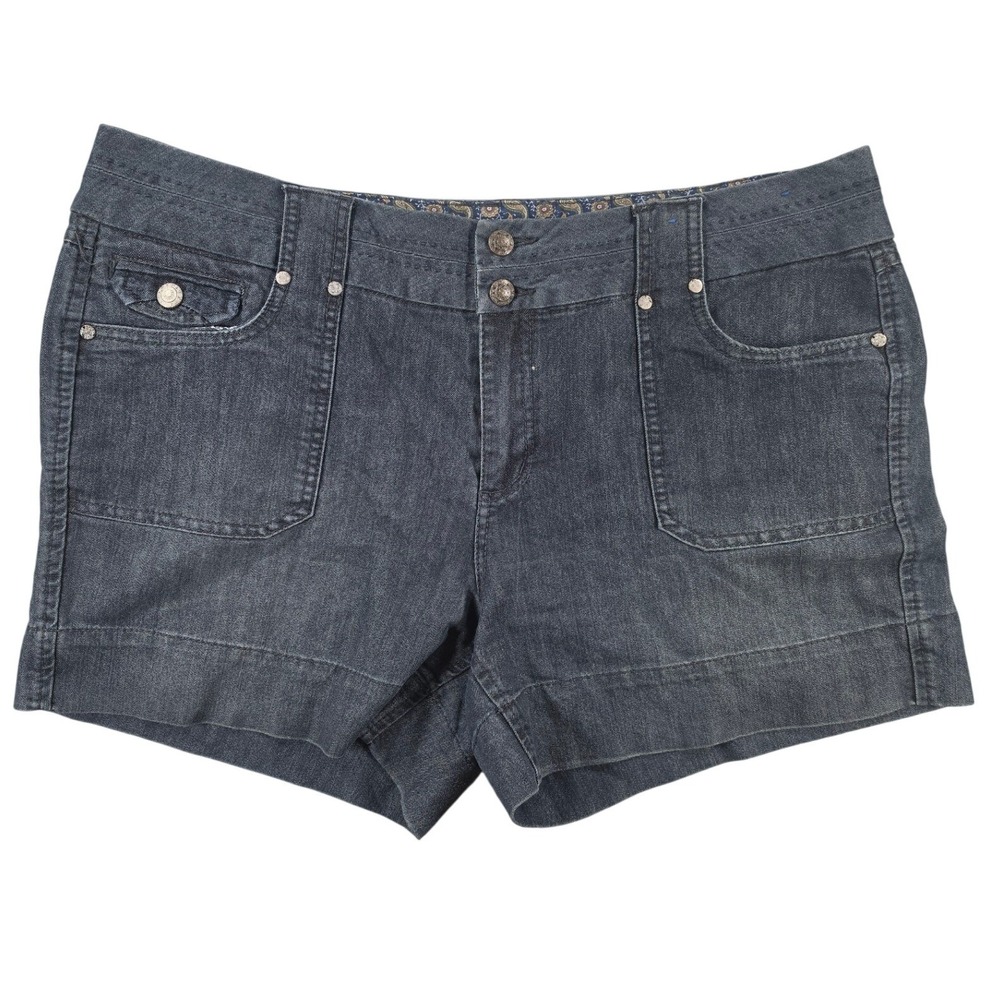 Utility Stretch Denim Casual Shorts dark indigo wash Women's 16 Dakota Blue